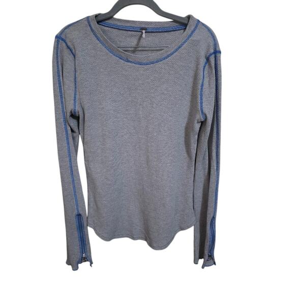 Women's Free People Zip It Cuff Thermal Top Size L - Picture 1 of 5
